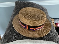 Vintage Straw Boater Hat