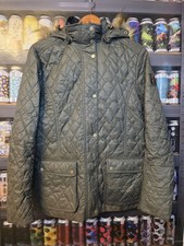 Musto Womens Size 14 Quilted Parka Jacket Coat Hooded Rare Green