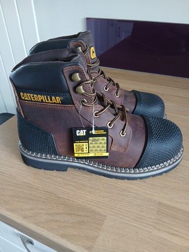 Caterpillar brown safety boots - caterpillar,