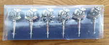 Vintage Orchid Set of Six Cheese Board Markers Silver Plated Cheese Mice Spikes