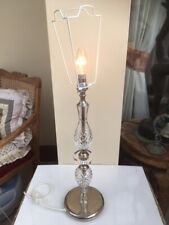 Beautiful Large Cut Glass Table Lamp Finished in Chrome with Cream Shade