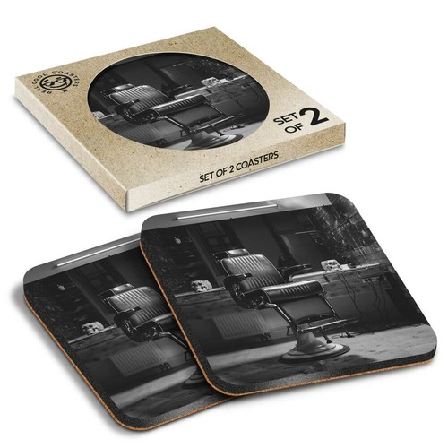 Boxed square coasters bw - square,