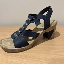 Rieker Antistress Ladies Sandals - Size 40 - Blue - Block Heel