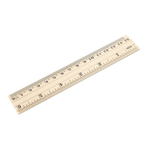 Wood ruler 15cm - wood, scale