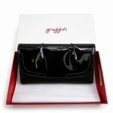 Graffiti Leather Patent Zip