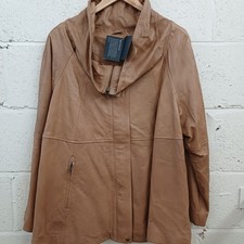 BNWT KALEIDOSCOPE SWING STYLE LEATHER TAN JACKET SIZE 22 CG SA1
