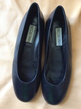 Ladies Black Nicole Farhi Size 4 Slip On Shoes
