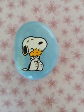 Hand Painted Pebble/stone. Snoopy inspired design.freepost