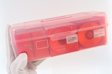 47x all RED MiniDisc Lot w/ Red Translucent Case - Sony, TDK, Axia, Denon