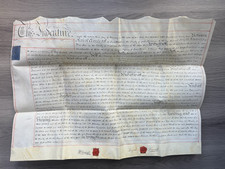 Wroot & Hatfield Yorkshire/Lincs 1824 Vellum Indenture  Land Sale 2 Seals