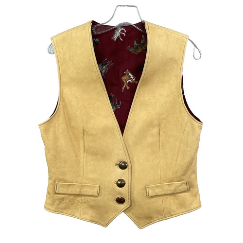 Vintage genuine leather vest - vintage,