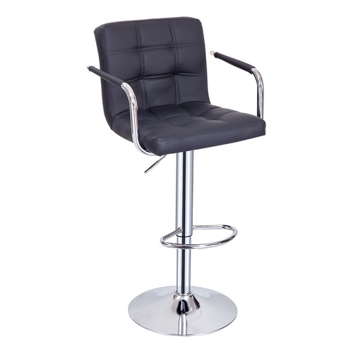 Faux leather barstool - faux, chrome