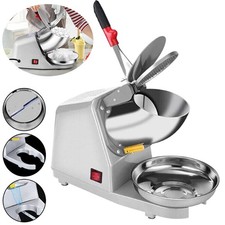 Stainless Steel Electric Ice Crusher Kitchen Bar Shaved Ice Cone Maker Machine