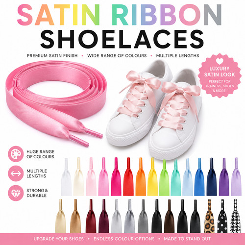 Satin ribbon shoelaces - satin,