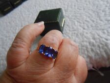 18ct ILIANA Tanzanite AAAA Trilogy Ring 3.80ct .. certified.+.Iliana box