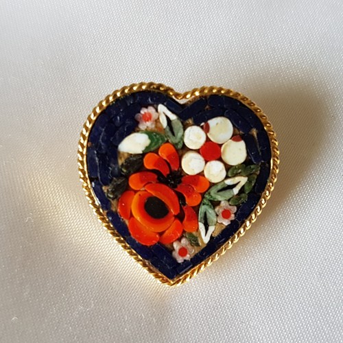 Brooch heart micro mosaic - ~, ~micro