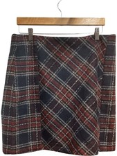 Roman Plaid A-Line Skirt Multi