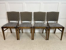 4x Art Deco Beautility Walnut Dining Chairs With Re-upholstered Seats