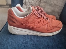 Saucony Grid 8500 Trainers  Orange Suede Size 9.5 Vgc