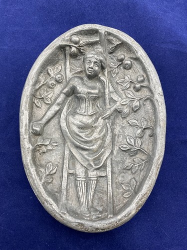 Vintage pewter dish - vintage, girl