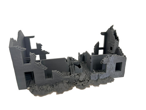28mm ruined rubble houses - rubble,