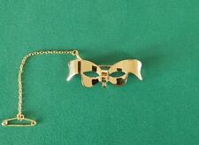 Vintage Antique 9ct 9k Yellow Gold 375 Pocket Watch Ribbon Bow Pin Brooch 33mm *