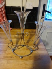 Epergne Triple Art Nouveau Style Silver Plated