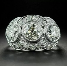 4Ct Art Deco Style Round Lab