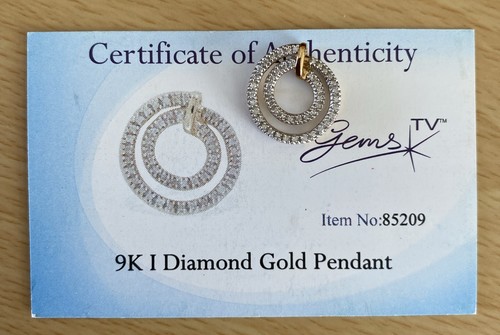 Diamond pendant 9ct - 9ct, gold