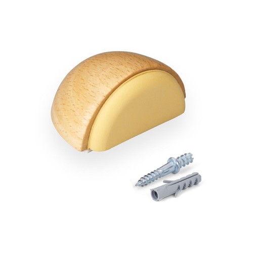 Adhesive wooden door stop - wooden, with