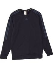 ADIDAS Mens Sweatshirt Jumper Large Navy Blue Polyester BR08