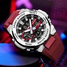 Men’s Silver Dial Red Band