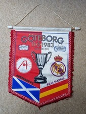 Aberdeen Football Club Real Madrid Goteburg 1983 Vintage Pennant Flag