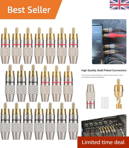 Pack gold plated solderless - 20-pack, gold-plated