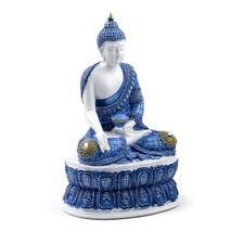 Thai Buddha White & Blue Lotus