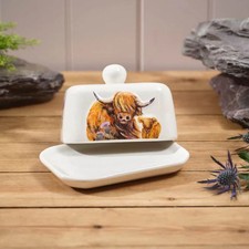 Highland Cow Butter Dish