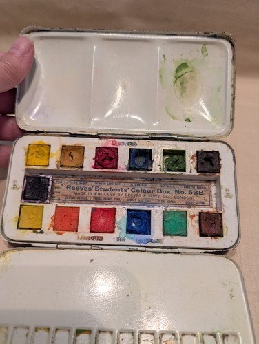 Vintage japanned paint box - vintage,