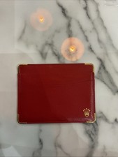 Rolex red Leather Card Wallet