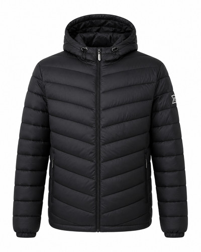 Men black puffer jacket - black,