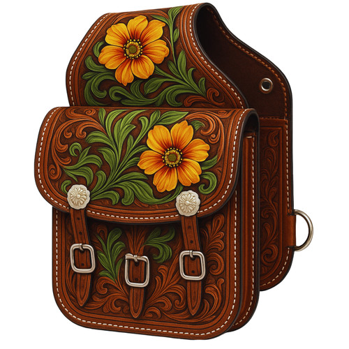 Horse saddle bag leather - bag,