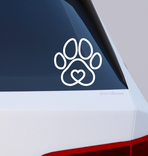 Dog paw heart sticker - paw,