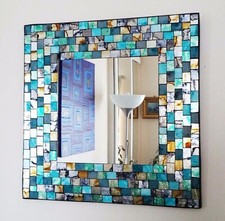 Square mosaic wall mirror