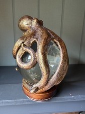 Gold Octopus on Clear Glass