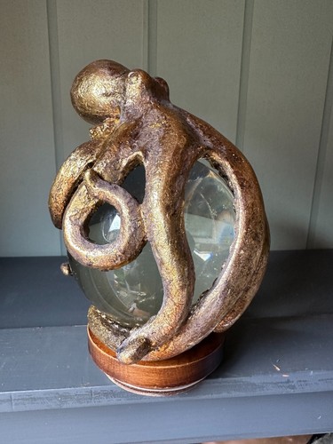 Gold octopus clear glass - gold,