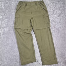 Vintage Y2K Adidas Adventure Convertible Cargo Trousers Mens Large Green Hiking 