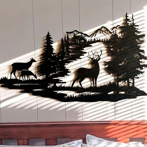Large metal deer tree - metal, wall