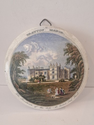 Antique prattware pot lid - antique,