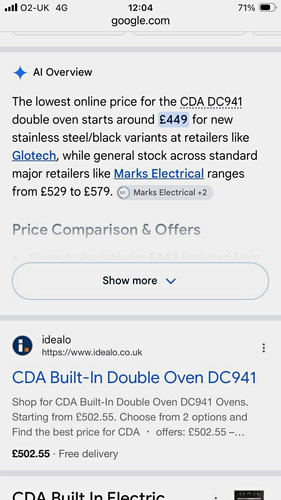 Double oven extractor hood - oven, +