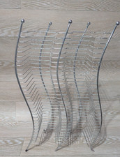 Vintage CD stand Rack Holder Silver Wavy Freestanding Metal Holds 60 - Used