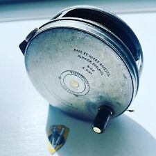 Vintage Hardy 3 3/8 Inch Dup MkII Perfect RHW Trout Fly Reel with Silk fly line